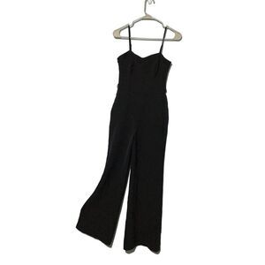 XOXO Black Jumpsuit Spaghetti Straps Wide Leg Pockets